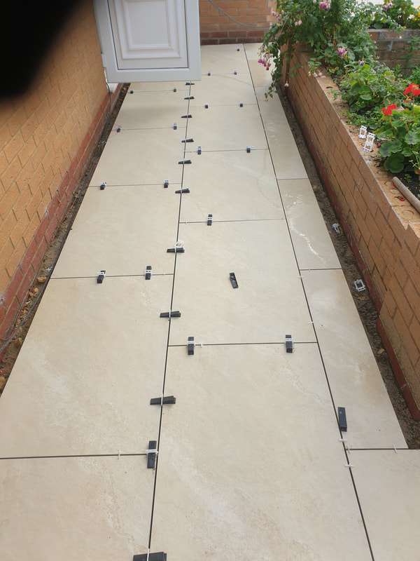 Porcelain patio installation in Cambridge