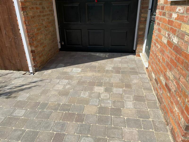 Green Room Gardens - block paving pathway to front door